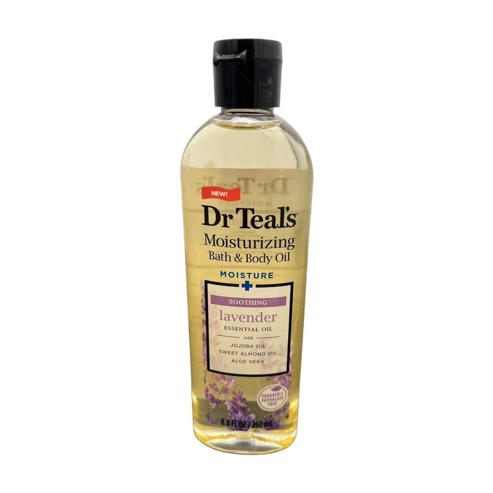Dr Teal's Moisturizing Bath & Body Oil Soothing Lavender Essential Oil 8.8 Fl Oz